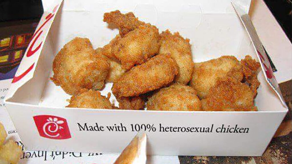 Chick-fil-A Food Packaging Says, ‘Made With 100% Heterosexual Chicken’?